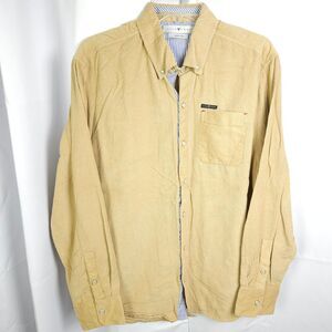 NWOT Five Four Club Mens XL Beige Pearl Snap LS Button Down Corduroy Shirt